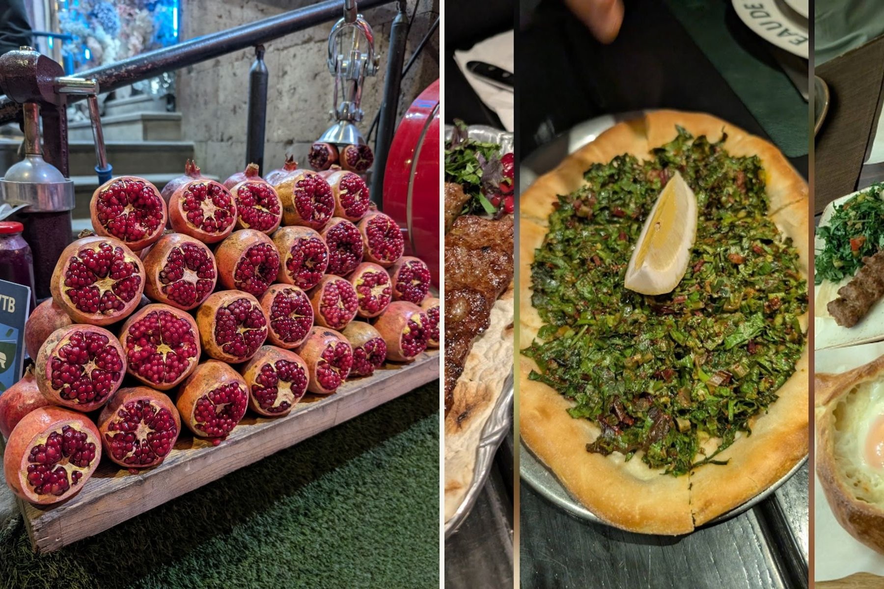 Kulinarische Spezialitäten und Granatäpfel in Armenien